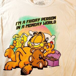 Garfield white tshirtmens size large
